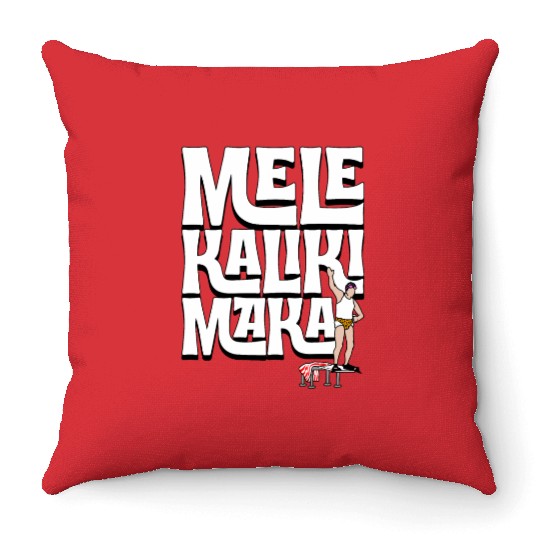Mele Kalikimaka Cousin Eddie at the Swimming Pool Throw Pillows