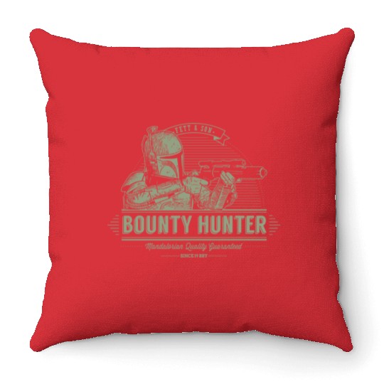 Boba Fett and son Bounty hunter Throw Pillows