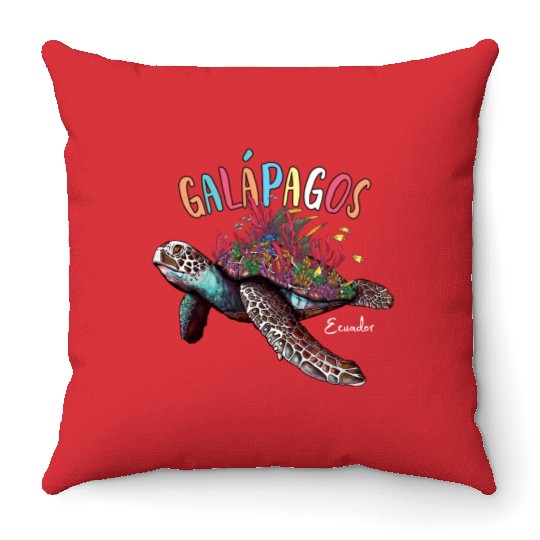 Coral Reef Islas Galapagos Islands Ecuador Throw Pillows