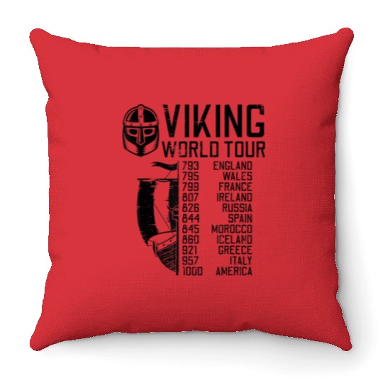 Viking World Tour Norse Mythology Gift Historical Throw Pillows