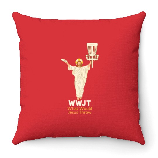 Disc Golf What Would Jesus Throw Ultimate Frisbee Throw Pillows