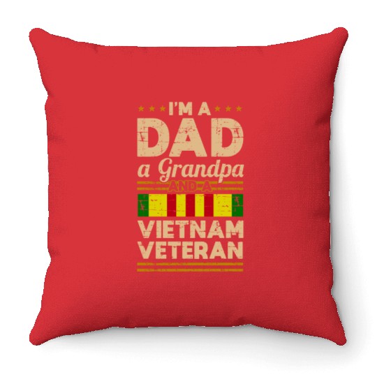 Dad Grandpa Vietnam Veteran Vintage Throw Pillows
