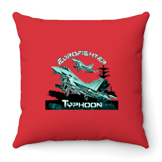 Eurofighter Typhoon fighter jet Throw Pillows