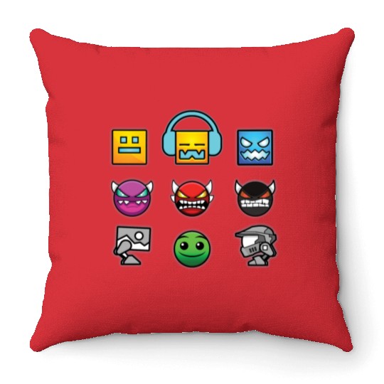 geometry dash insane Throw Pillows