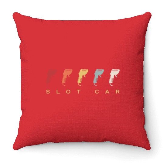 Slot Car Racing Slotcar Retro Vintage Throw Pillows