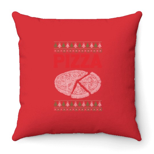Christmas Pizza Lover Funny Winter Holiday Gift Throw Pillows