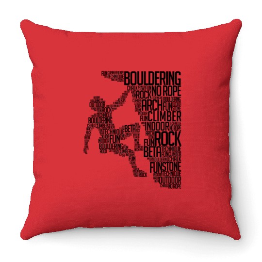 Bouldering Rock Climbing Adventure Free Climber Throw Pillows