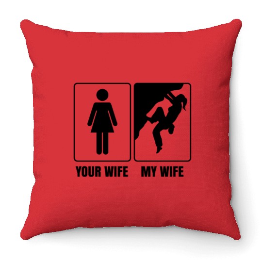 Rock Climbing Free Climber Saying Bouldering Throw Pillows
