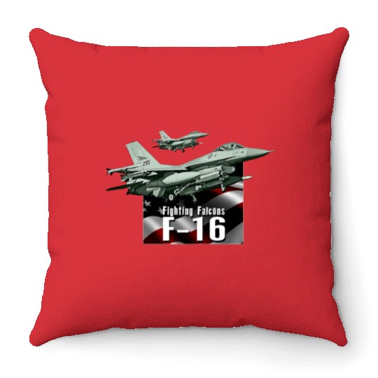F-16 Fighter Jet Throw Pillows