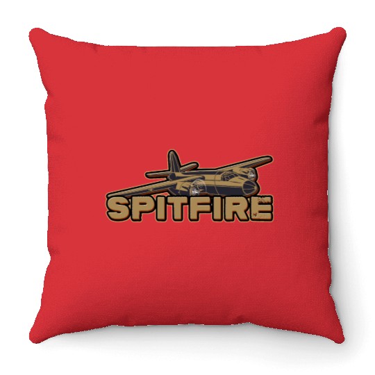 SPITFIRE SUPERMARINE WW2 FIGHTER PLANE Gift Throw Pillows