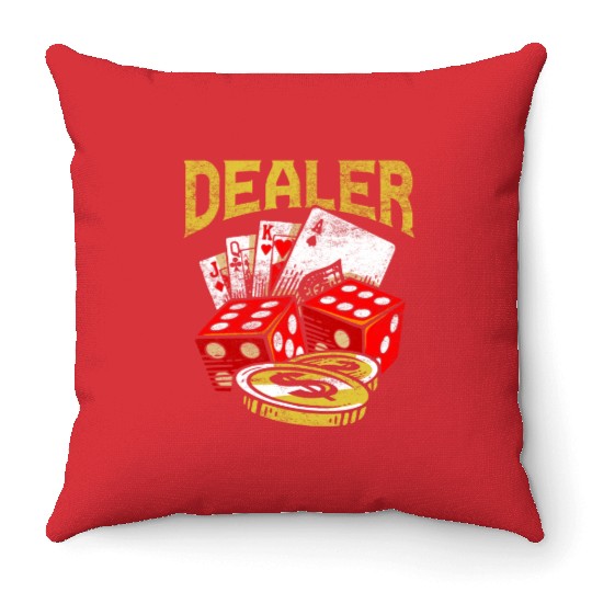 Casino Gambling Dealer Texas Holdem Poker Throw Pillows