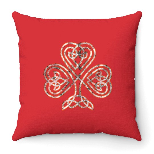 Celtic Knot Trinity Shamrock Irish Heritage Irelan Throw Pillows