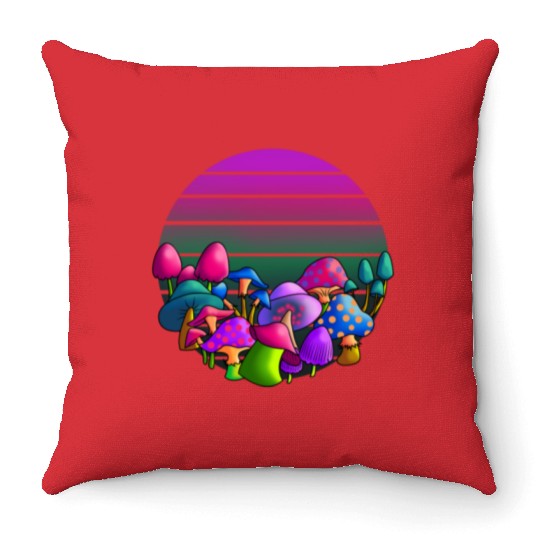 de and Seek Challenge Accepted Fungi Mushroom Throw Pillows