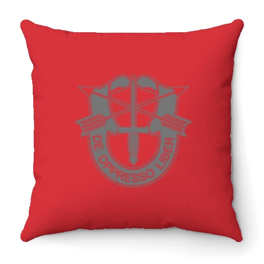 Us Special Forces De Oppresso Liber Chest Grey Throw Pillows
