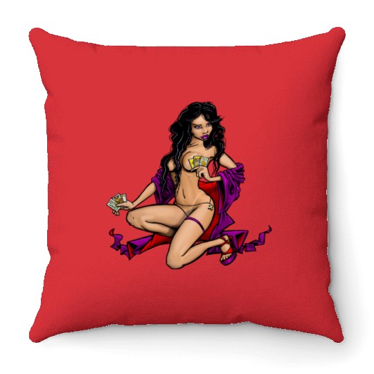 Tarot witch Throw Pillows
