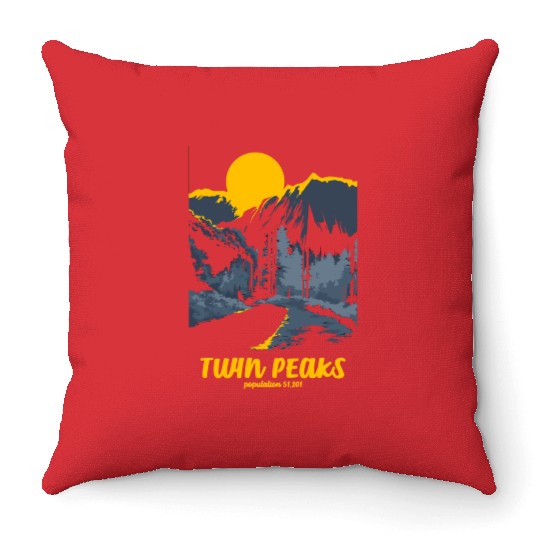 Twin Peaks Welcome To Twin Peaks Poster Throw Pillows