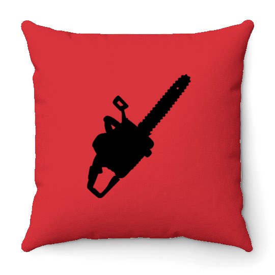 Chainsaw for carpenter or woodworker Throw Pillows