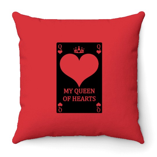 Playing card MY QUEEN OF HEARTS Throw Pillows