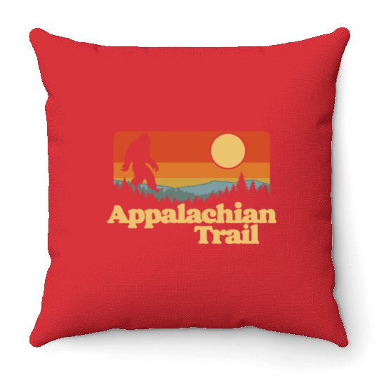 Appalachian Trail Bigfoot Outdoor Lover Vintage 80 Throw Pillows