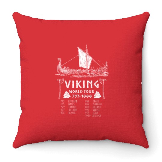 Viking world tour Throw Pillows