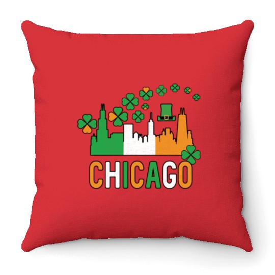 Chicago Irish Pride St Patricks Day Throw Pillows