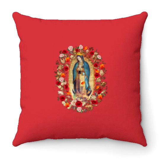 Our Lady Of Guadalupe Mexico Virgin Mary Tilma Pro Throw Pillows