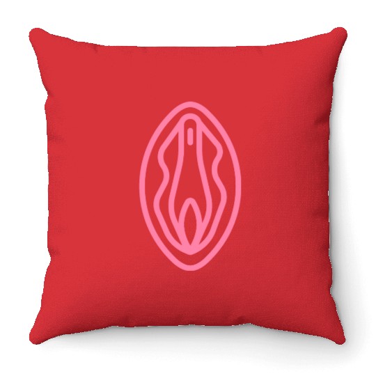 Pink Vagina Female sx Throw Pillows