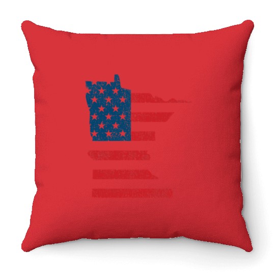 Minnesota Vintage American Flag USA Patriotic Throw Pillows