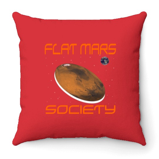 Flat Mars Society Throw Pillows