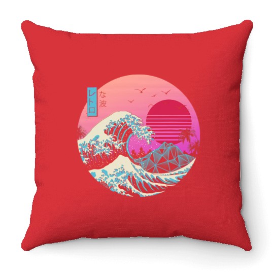 The Great Retro Wave Throw Pillows