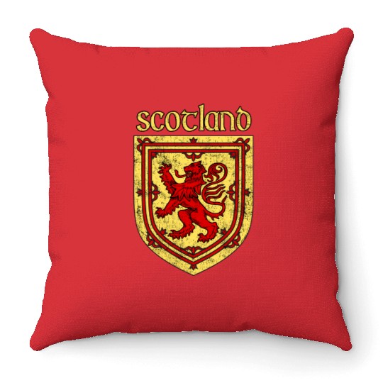 Scotland Rugby Coat Of Arms Scottish Rampant Lion Throw Pillows