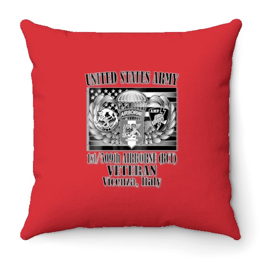 1 509th Airborne BCT Veteran Back Design Throw Pillows