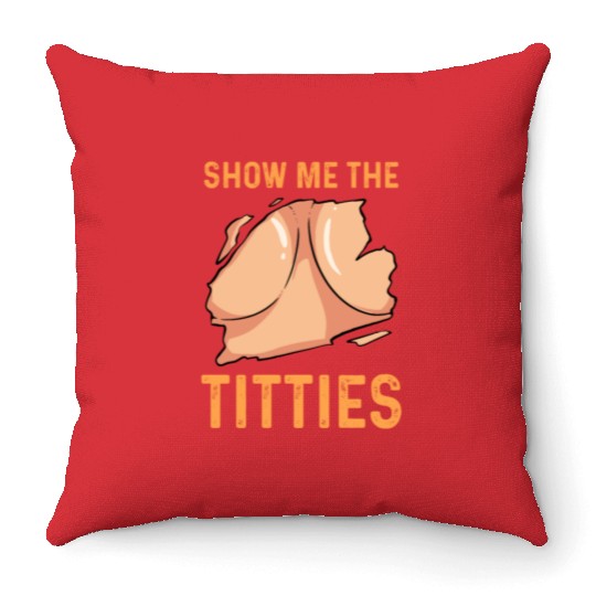 Titties Costume Festival Party Adult Humor LGBT Throw Pillows