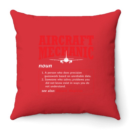 Mechanic Aircraft Aircraft Mechanic Throw Pillows