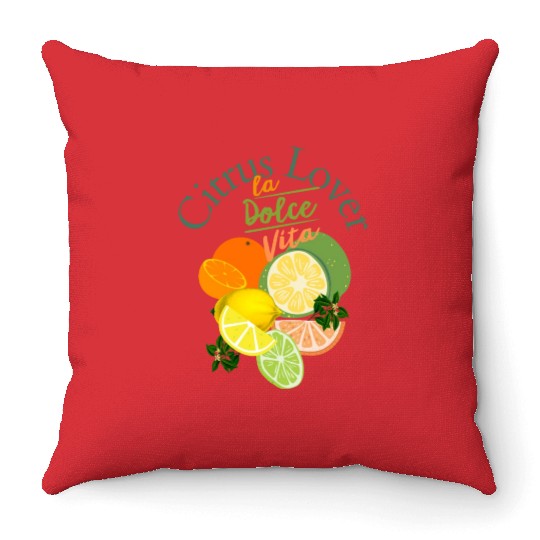 Citrus Lover la Dolce Vita Throw Pillows