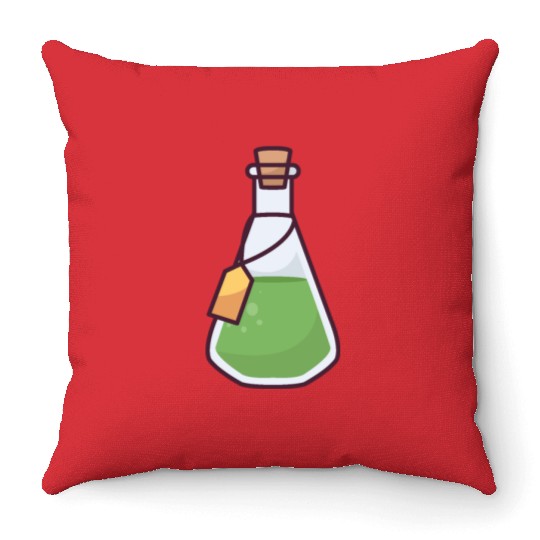 Chemistry Flask Throw Pillows