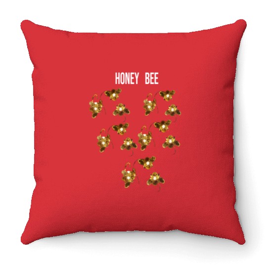 Honey bee Throw Pillows