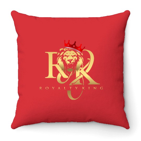 RK Luscious in gold crown lion on initials RK Throw Pillows