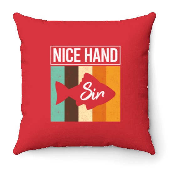Nice Hand Sir Funny Poker Fish Gambler Texas Throw Pillows
