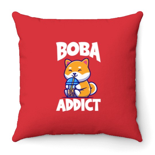 Bubble Tea Addicting Throw Pillows