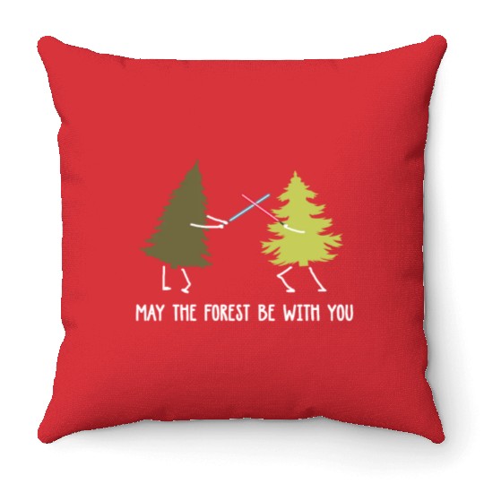 May the forest be with you Throw Pillows