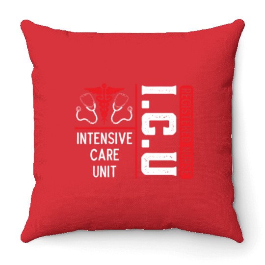 ICU Registered Nurse Medical Intensive Care Unit Throw Pillows