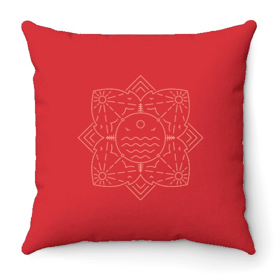 Nature Mandala 2 Throw Pillows