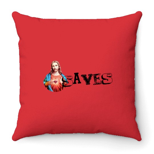 JESUS SAVES | Jesus Christ | Jesus Christus Throw Pillows