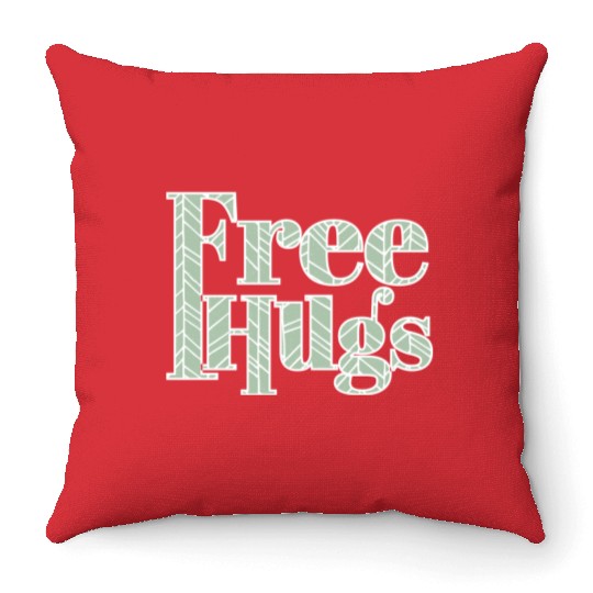 Free hugs Throw Pillows