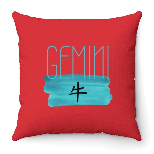 GEMINI OX AESTHETIC ZODIAC Throw Pillows