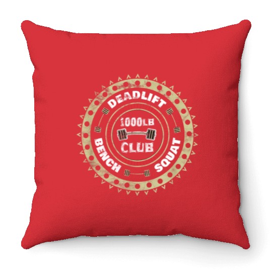 1000 Pound Club Workout Gym Throw Pillows