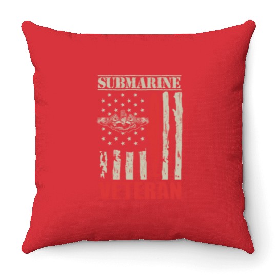US Military Submarine Gift For A Veteran Throw Pillows