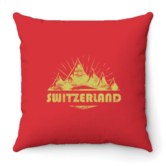 Swiss Mountains And Alps Switzerland Throw Pillows