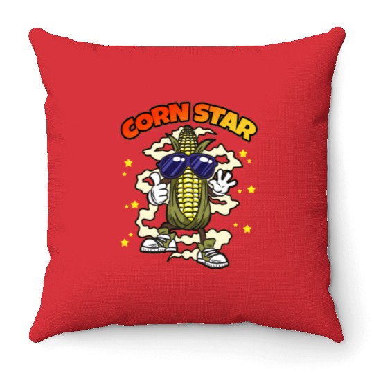 Corn Star Throw Pillows